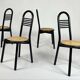Set of four vintage chairs Viennese cane 80s Memphis by Antonio Sibau