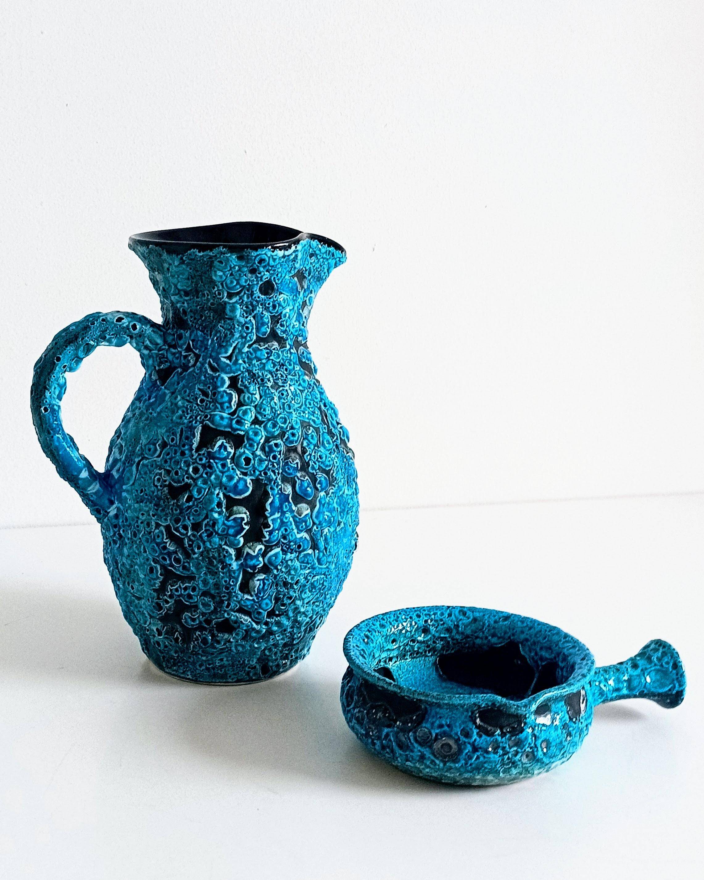 Mid-Century Blue Ceramics by Charles Cart ¨Emaux des Glaciers¨, France, 1960s