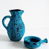 Mid-Century Blue Ceramics by Charles Cart ¨Emaux des Glaciers¨, France, 1960s
