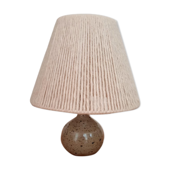 Sandstone lamp and vintage rope lampshade