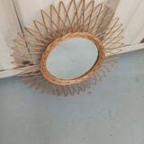 Round rattan sun mirror - 48cm