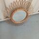 Miroir soleil rond en rotin - 48cm