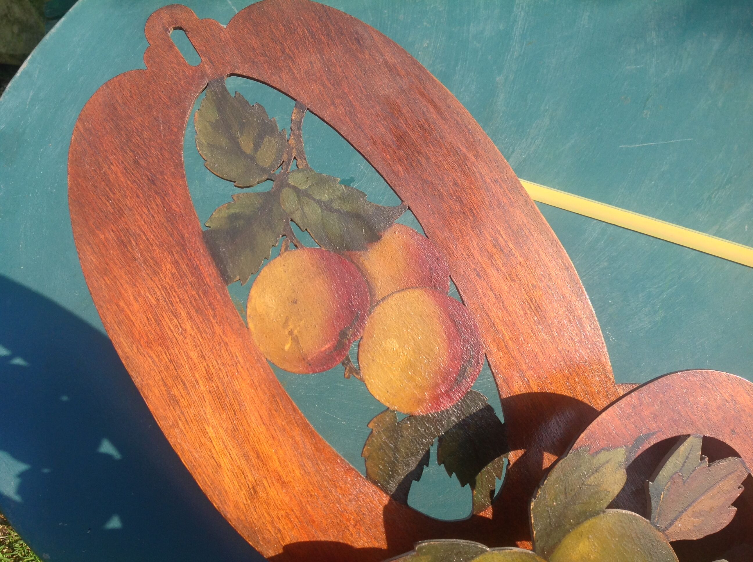 Letter holder range mail carved wooden decoration fruits