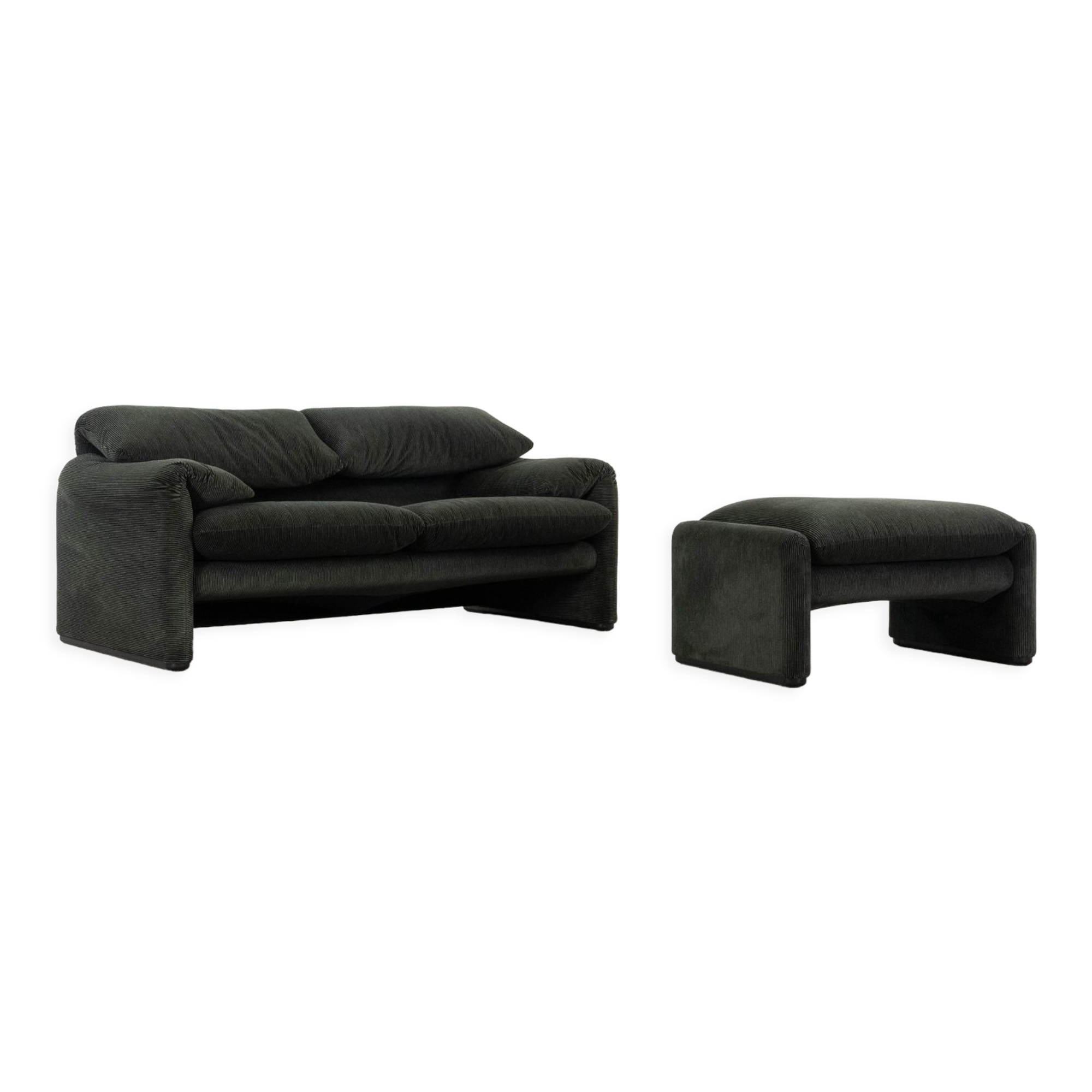 2-seater sofa & footstool maralunga by Vico Magistretti, Cassina