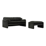 2-seater sofa & footstool maralunga by Vico Magistretti, Cassina