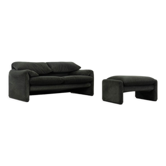 2-seater sofa & footstool maralunga by Vico Magistretti, Cassina