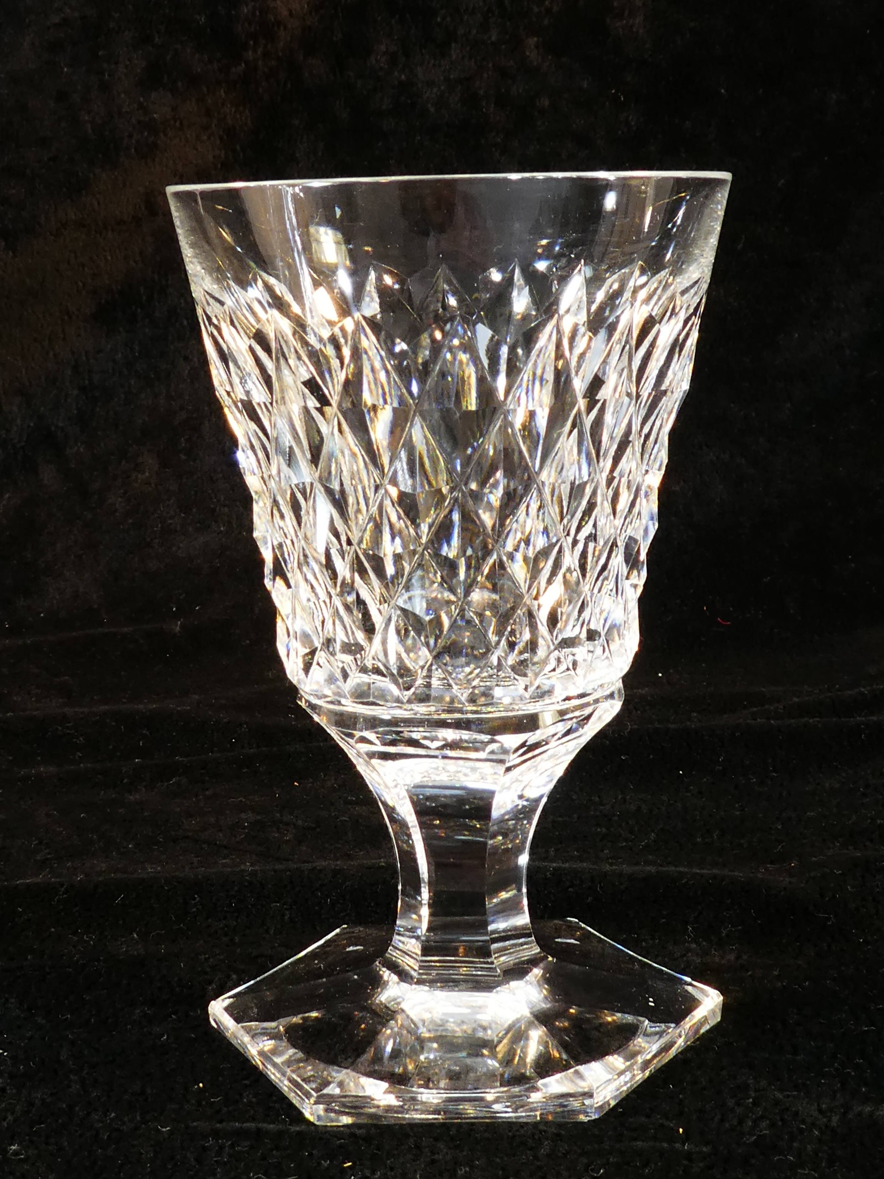 9 water glasses in crystal cut with diamond tip cristallerie de lorraine