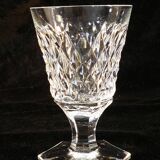 9 water glasses in crystal cut with diamond tip cristallerie de lorraine