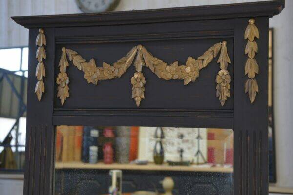 1930s Art Deco solid oak and beveled glass mirror