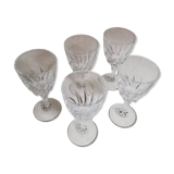 Set of five liqueur stemmed glasses