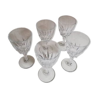 Set of five liqueur stemmed glasses