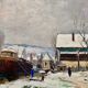 Snow landscape painting by Amédée Boucher.