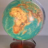 Midcentury glass globe with light from columbus duoerdglobe, germany