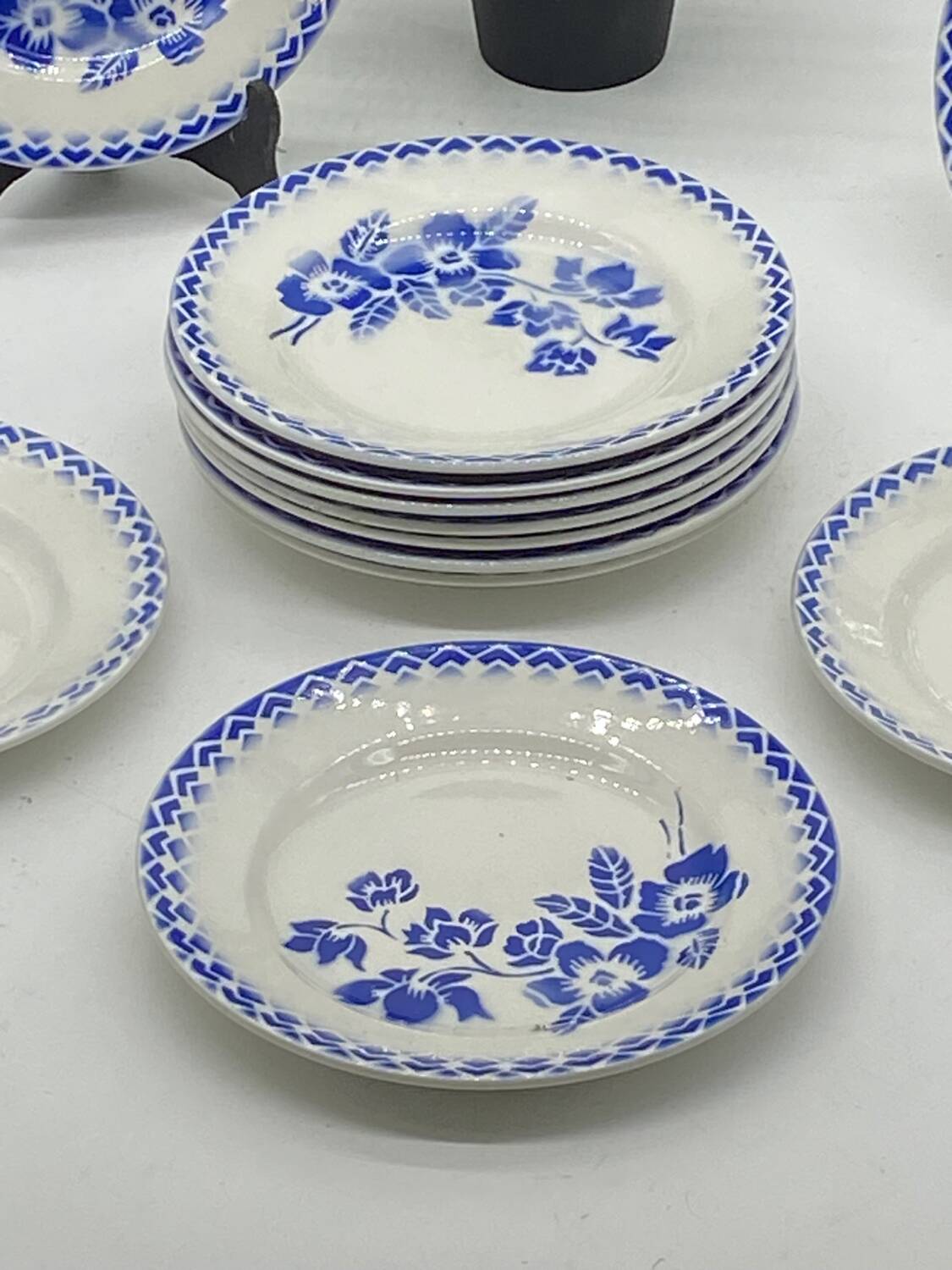 Service of 12 dessert plates, Sarreguemines / Digoin, DONON, vintage, old