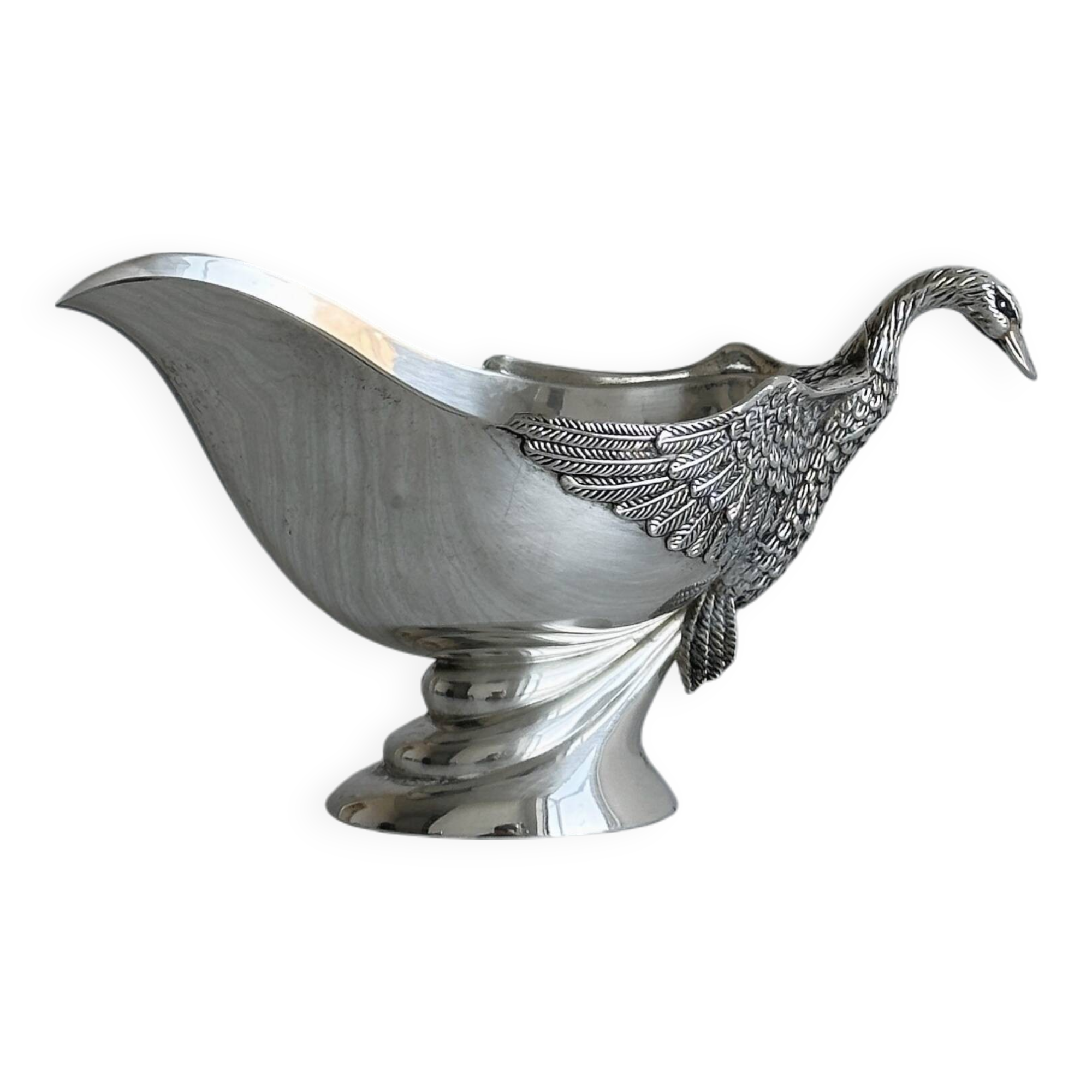 Saucière en métal argenté