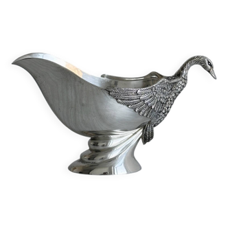 Silver metal sauce boat