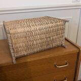 Wicker and rattan magazine rack