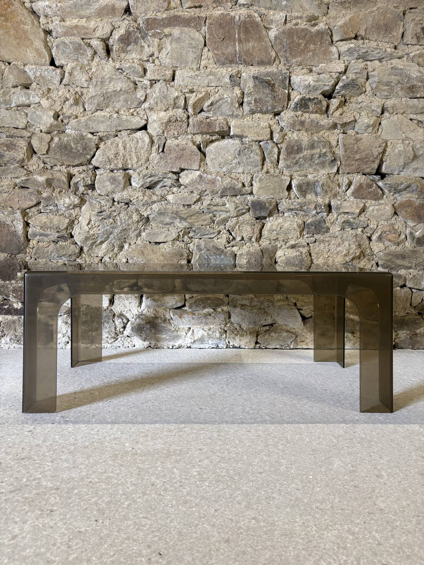 Table basse rectangulaire en plastique moulé, 1970