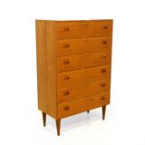 Commode scandinave "tallboy" en teck, Suède, 1960