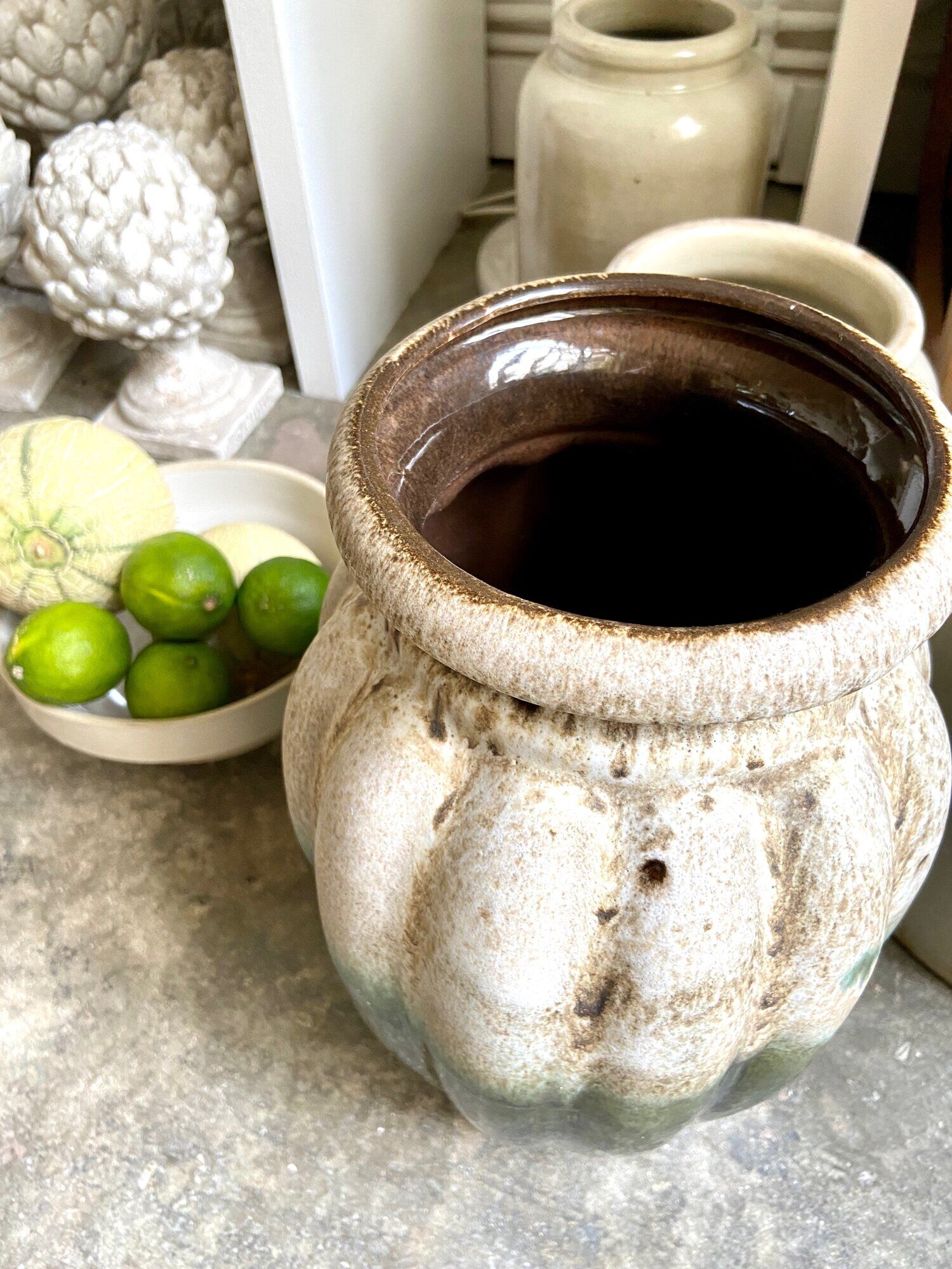 W. Germany vase in brown and green glazed ceramic