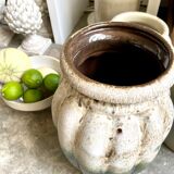 W. Germany vase in brown and green glazed ceramic