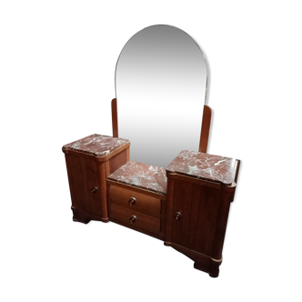 Art Deco hairdresser in oak tablet marble and mirror