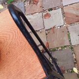 Vintage service year 50 perforated sheet metal and solid oak