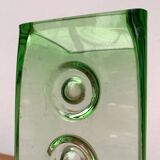 Brutalist glass block vase from the mid-century space age, 1960s