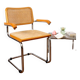 Fauteuil B64 en bois et cannage d'après Marcel Breuer