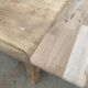 Table de ferme extensible rénovée en chêne brut 300cm pieds sculptés