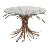 Hollywood Regency Gilded Coco Chanel Style Sheaf of Wheat Coffee Table, 197