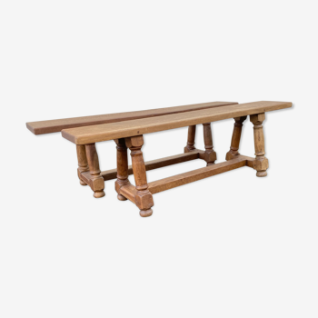 Pair of oak benches