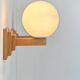 Pair of vintage wall lights, oak and opaline, France 1960