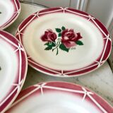 set of 6 dessert plates Digoin Sarreguemines model Cibon years 30-40