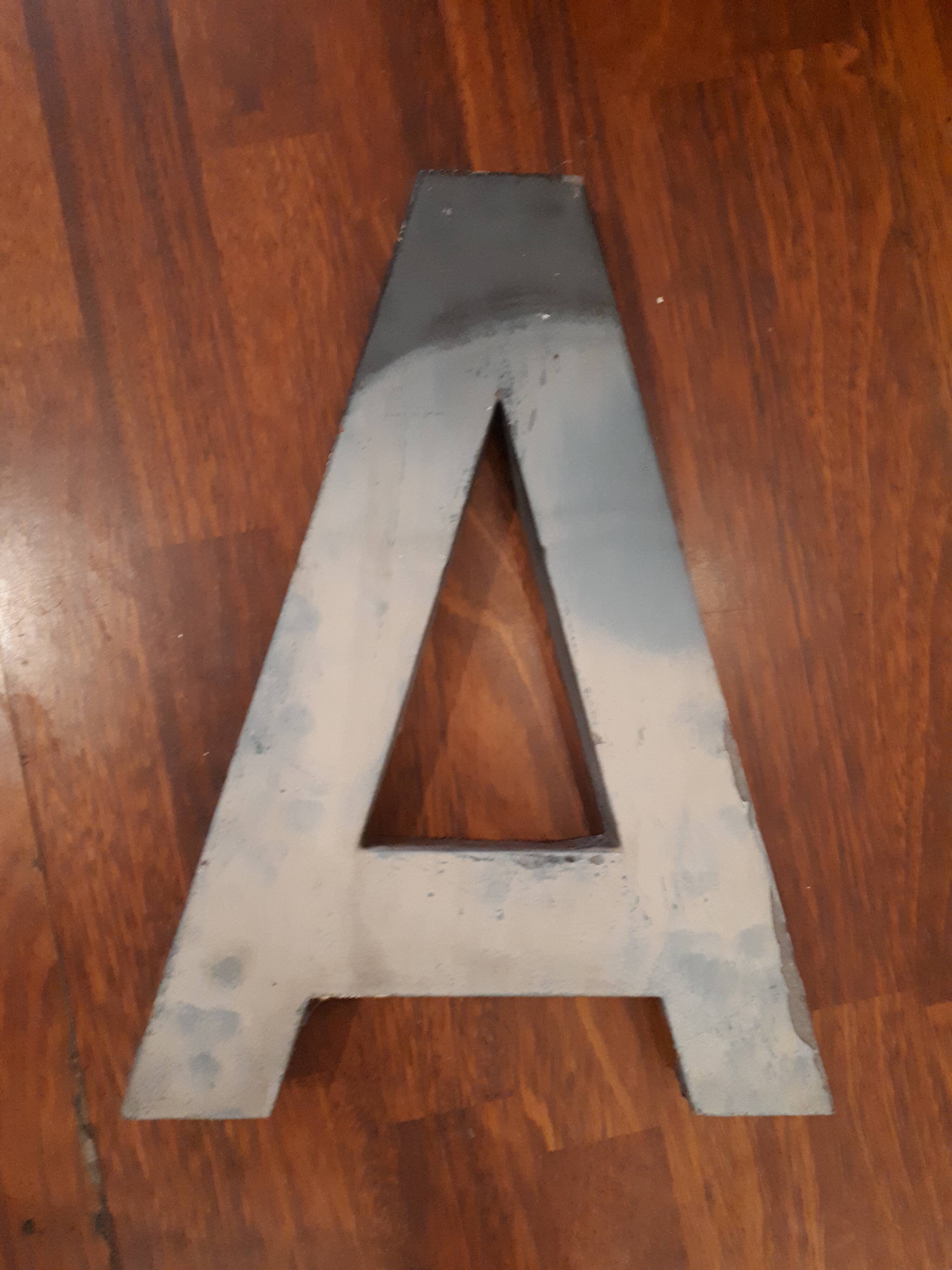Letter of sign A vintage metal 1950-1960