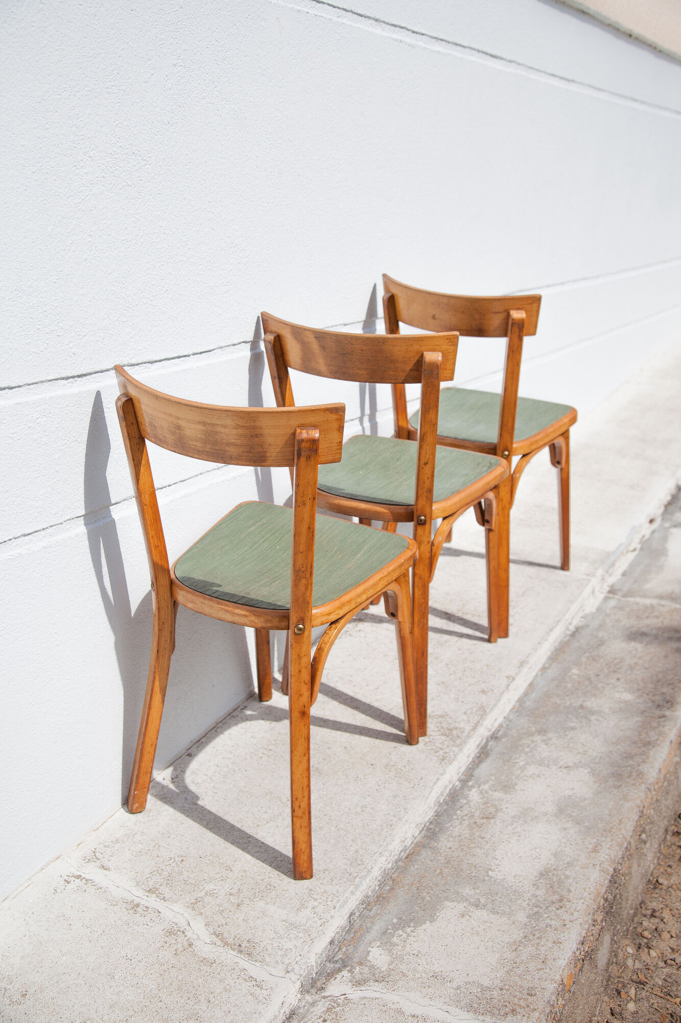 Set of 3 baumann stamped bistro chairs