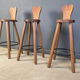 Vintage brutalist bar stools, 1960s - set of 3