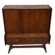 Vintage teak wall cabinet with flap door 1960s design wall unit