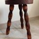 Tripod stool feet "rosary" in vintage wood 60s-70s