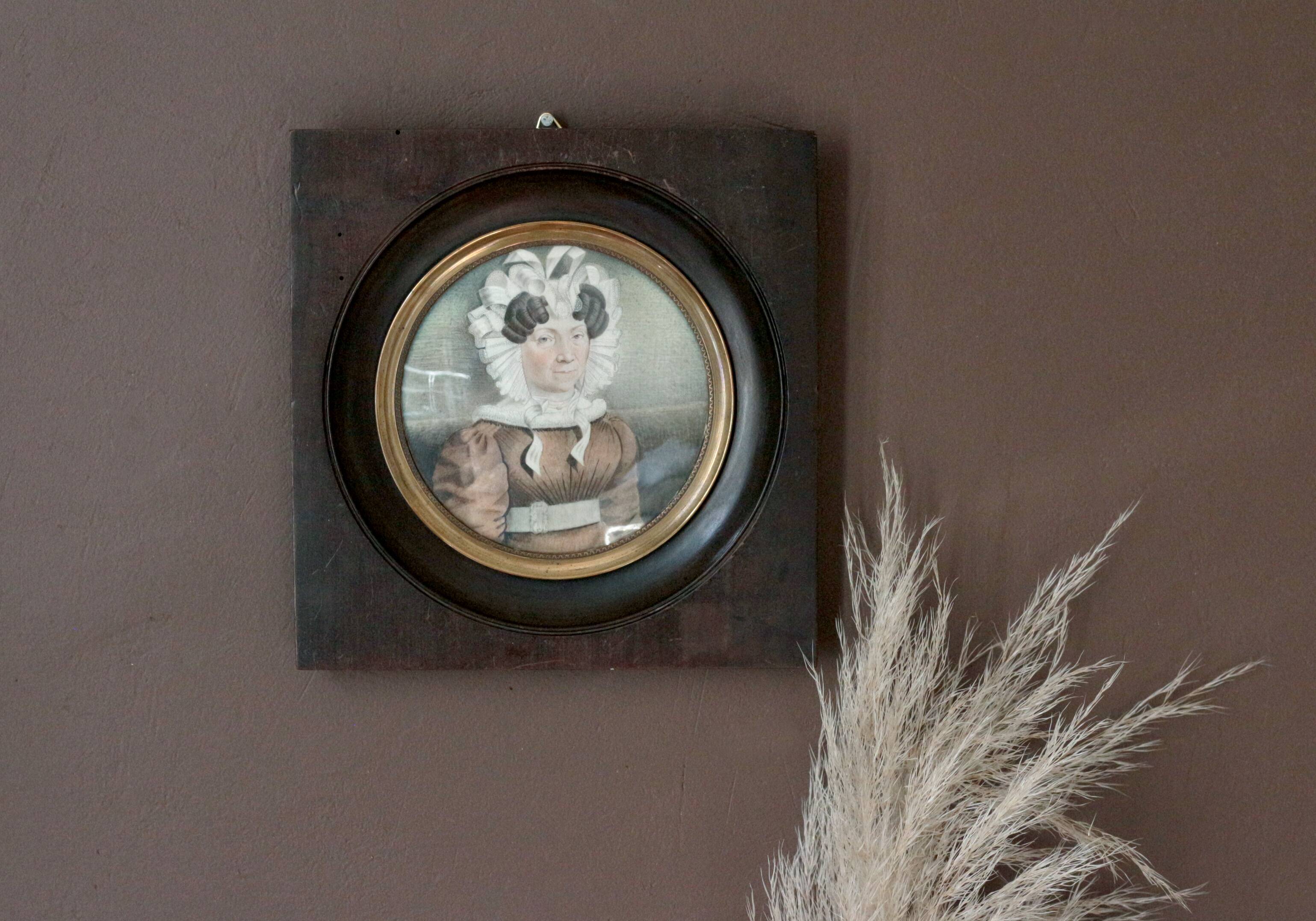 Painting. Portrait of an ancestor. 1847. Gouache on cardboard.