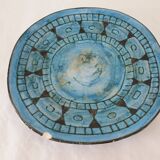 Assiette en céramique vintage 60's 70's - Signée A. Maunier (Vallauris) 29cm