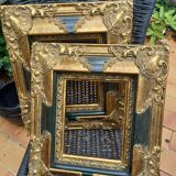 Pair of baroque frames in vintage gilded wood
