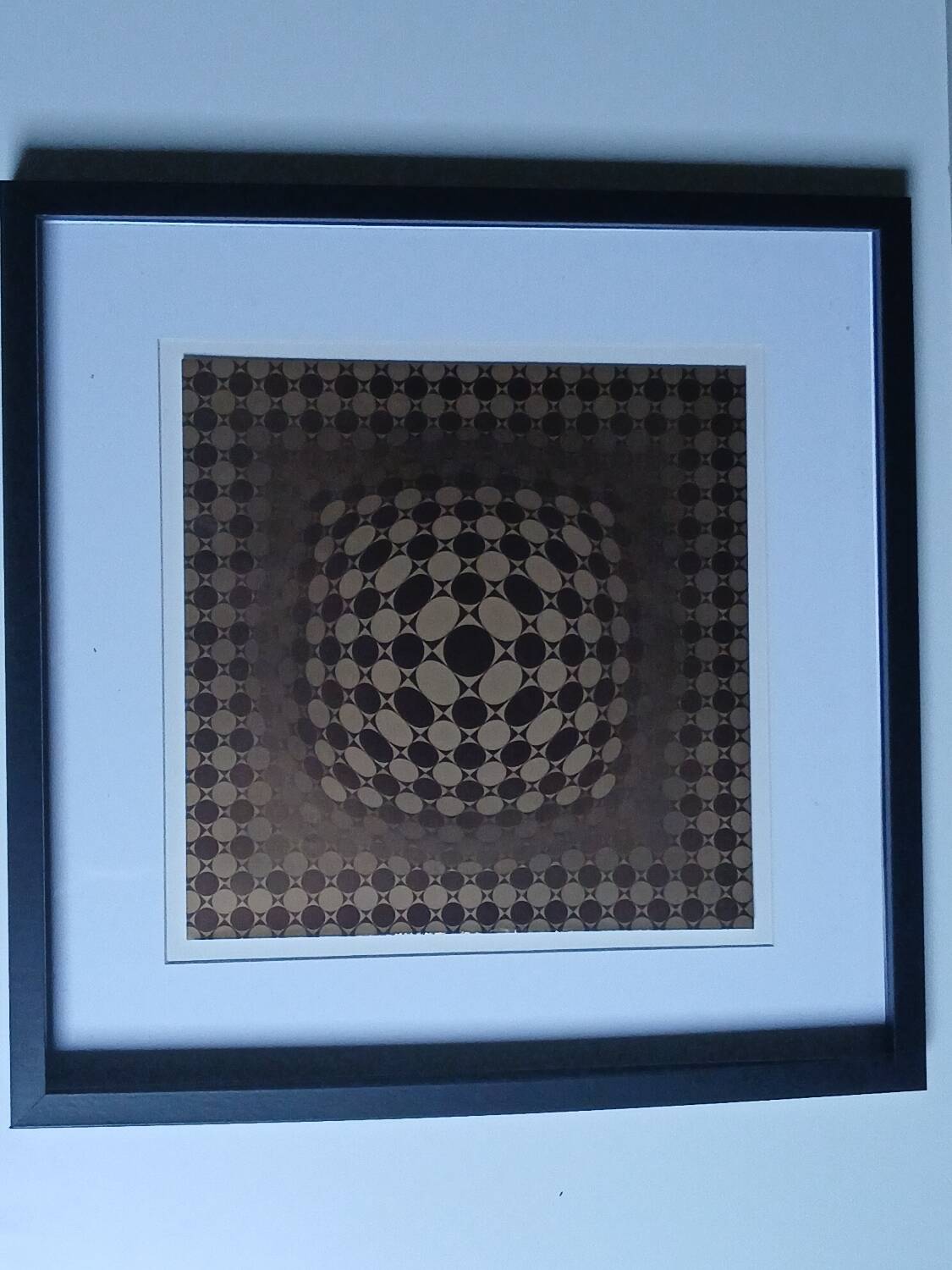 Tableau Vintage Art Optique - Victor Vasarely - Cadre 40x40cm