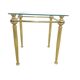 Side table, gold-tone brass, clear glass, France, 1960s.