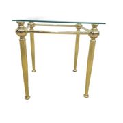 Side table, gold-tone brass, clear glass, France, 1960s.