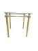 Side table, gold-tone brass, clear glass, France, 1960s.