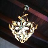 Gold metal pendant light and 90's glass pendants