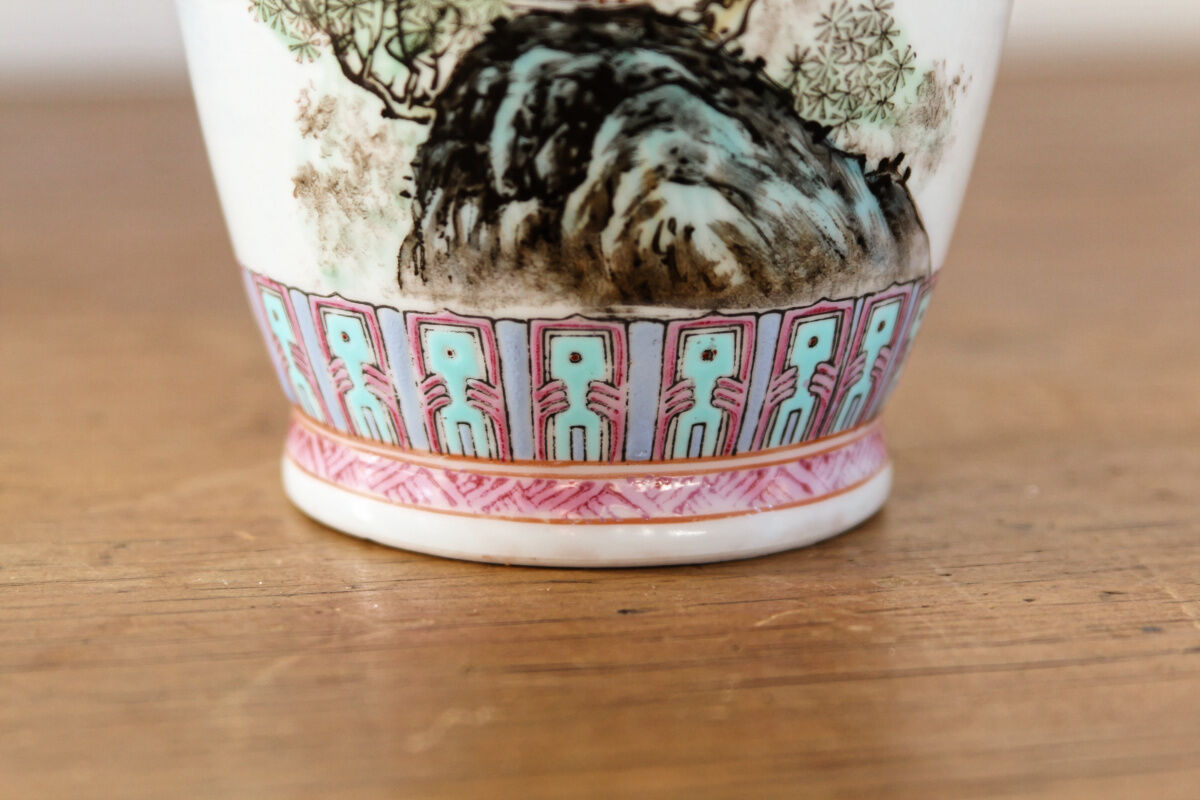 Chinese porcelain vase, pink family