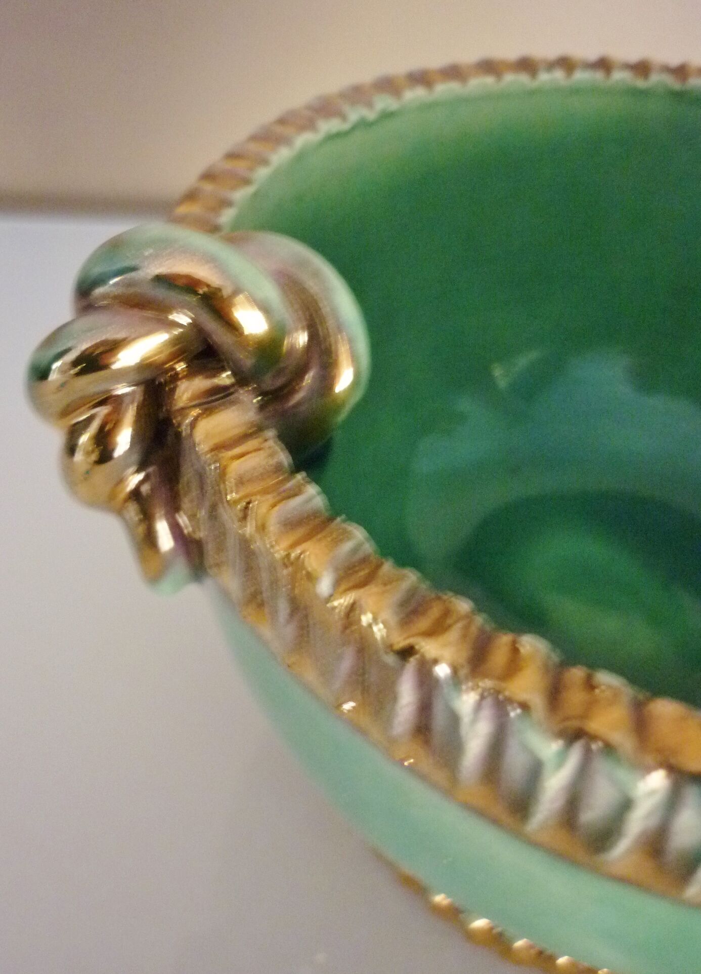 Cup, empty glazed ceramic pocket, signed Louis Dage, 50s