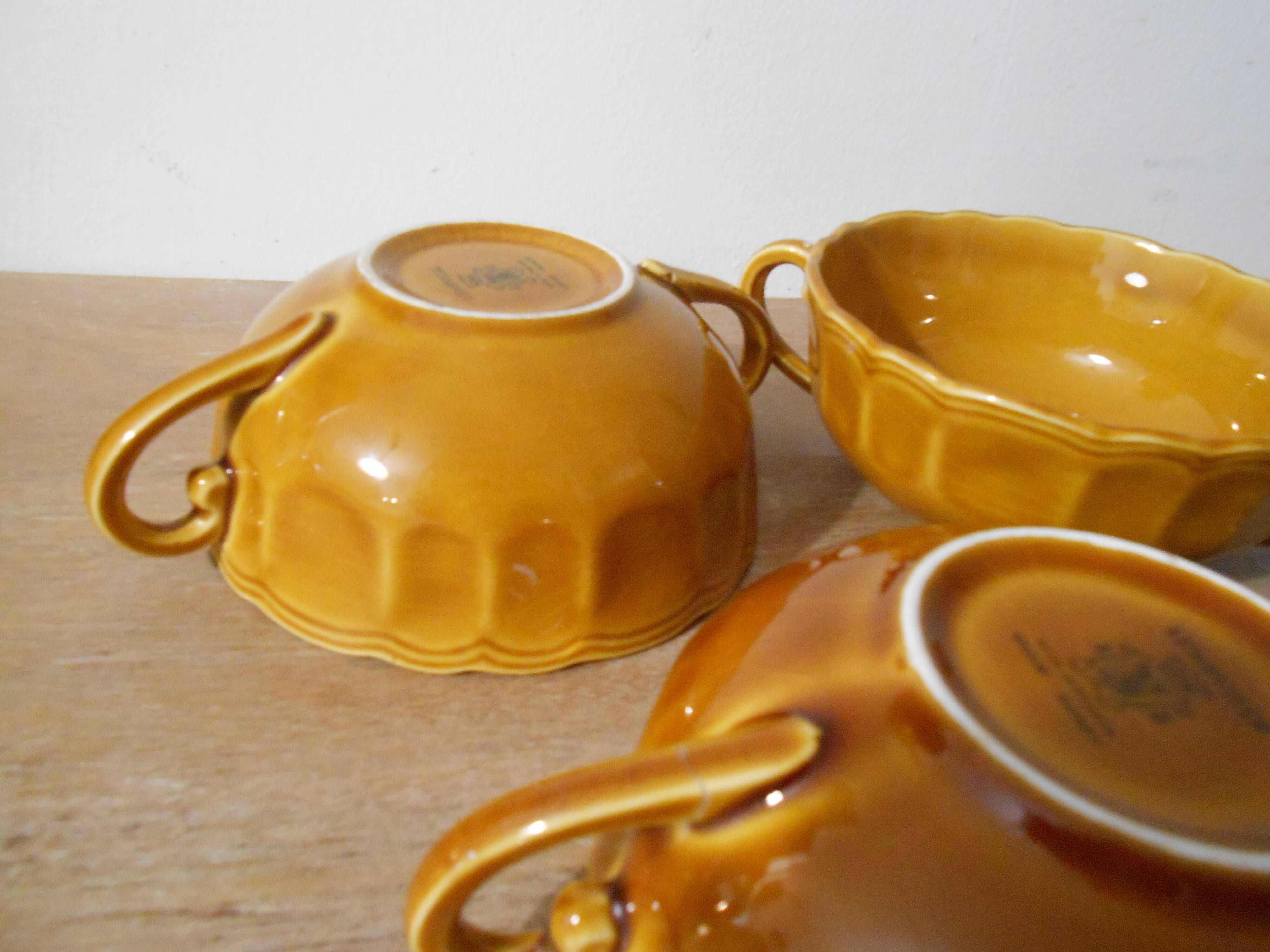 3-bowl ceramic set Lunéville Louis VX Honey
